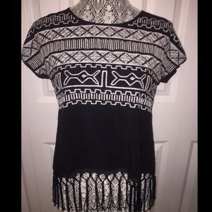Francesca's Black Fringe T-Shirt!
